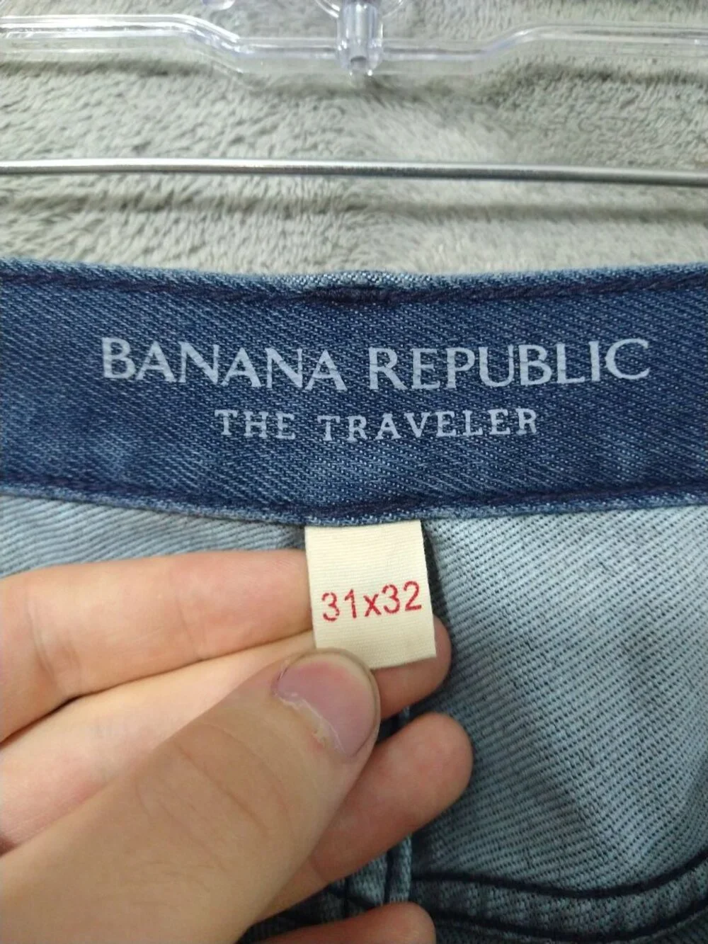 Banana Republic Jeans Mens 31x32 Blue Denim Traveler Slim Fit Stretch Low Rise